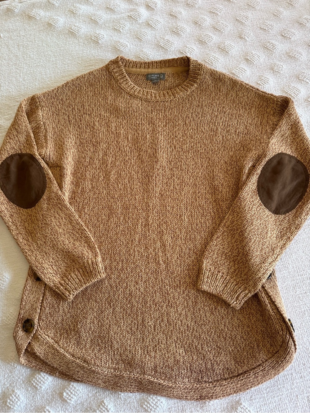 Women’s Brown Sweater By Cupcake Clothing Size M | Cozy Cottage, Elbow Patch